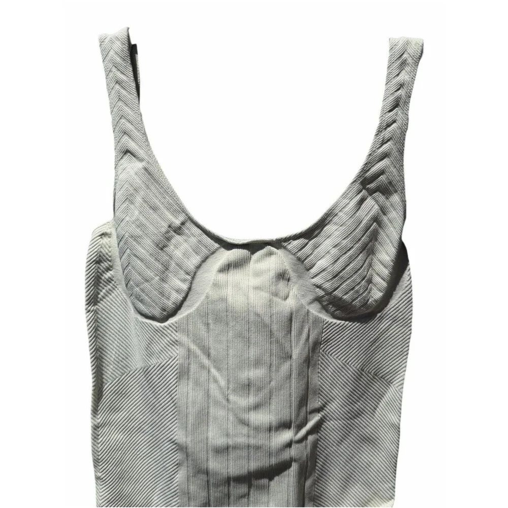 Anthropologie Mint Ribbed One Piece Swimsuit Sage Green Small Bodysuit Minimal